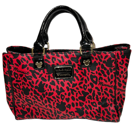 Loungefly Handbags - Loungefly X Minnie Mouse Disney Red Leopard Tote Satchel Handbag Purse